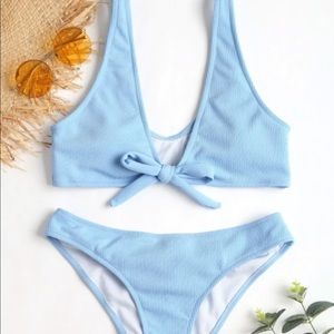 Blue Zaful bathing suit.